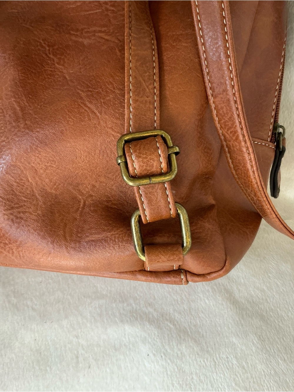 B.O.C. Mini Light Brown Vegan Leather Backpack - Picture 10 of 10